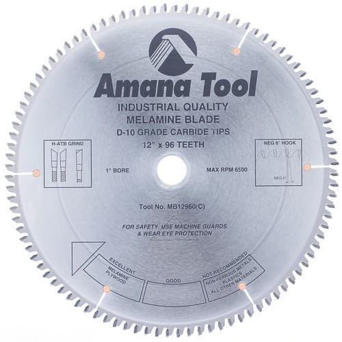 12" x 96 Teeth Double-Side Melamine Saw Blade