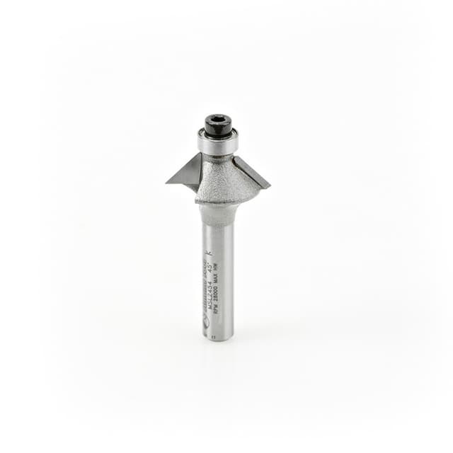 25/32" x 2" Miniature Chamfer Router Bit, 2-Flute, 1/4" Shank