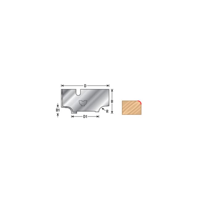 1-3/8" x 1/8" Nova Corner Round Knives