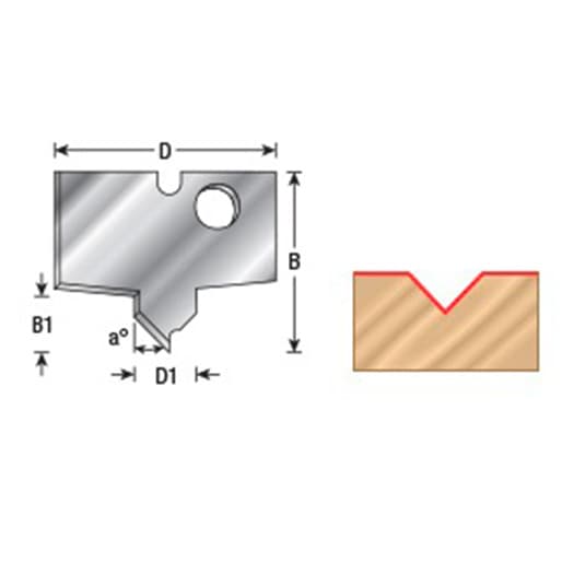 1-3/16" Nova Plunge V Groove Knive