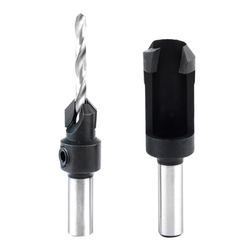 9/64" 2-Piece Countersink/Steel Plug Cutter Set