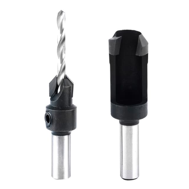 9/64" 2-Piece Countersink/Steel Plug Cutter Set