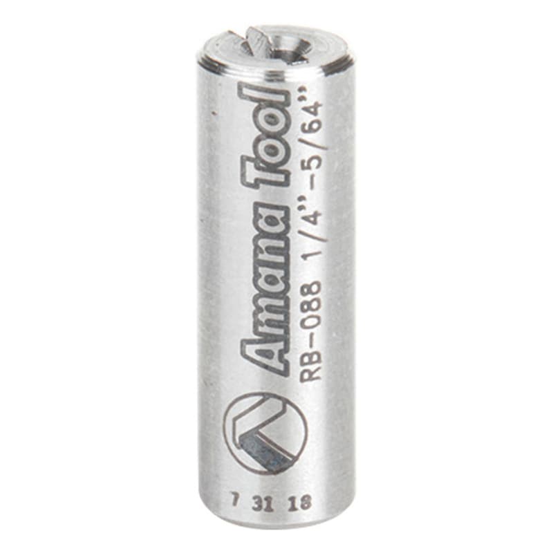 1/4" x 3/4" High Precision Steel Router Collet Reducer, 5/64" Shank