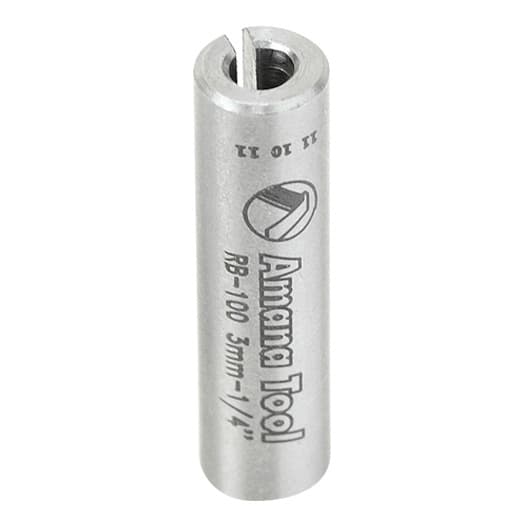 1/4" x 1" High Precision Steel Router Collet Reducer, 3mm Shank