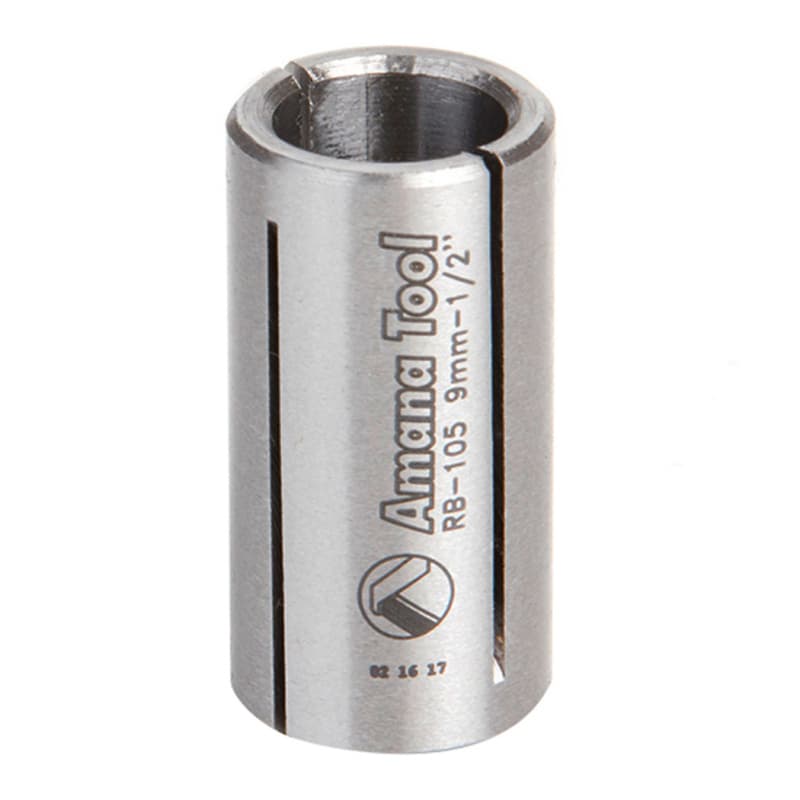1/2" x 1" High Precision Steel Router Collet Reducer, 9mm Shank