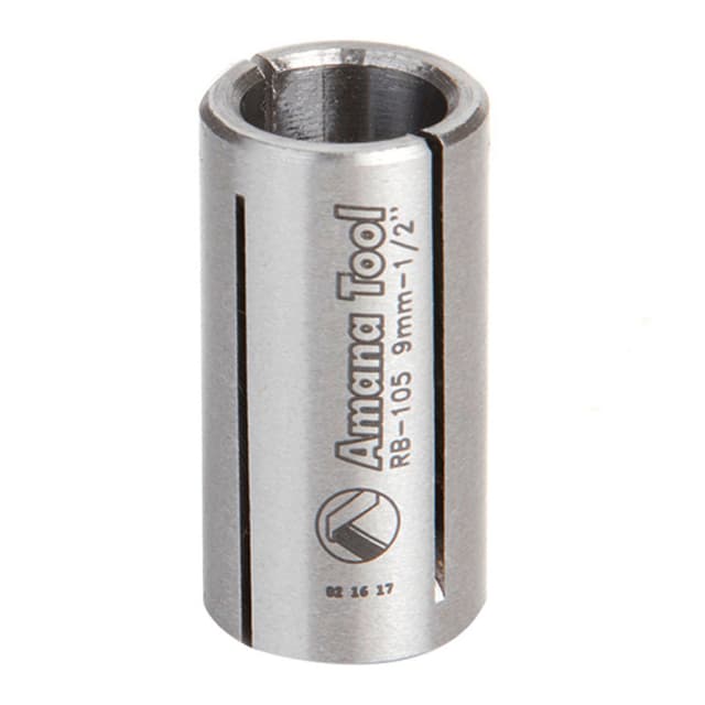 1/2" x 1" High Precision Steel Router Collet Reducer, 9mm Shank