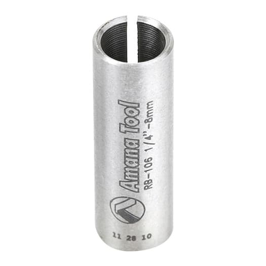 8mm x 1" High Precision Steel Router Collet Reducer, 1/4" Shank