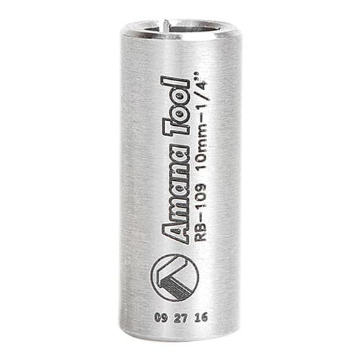 10mm x 25mm High Precision Steel Router Collet Reducer, 1/4" Shank