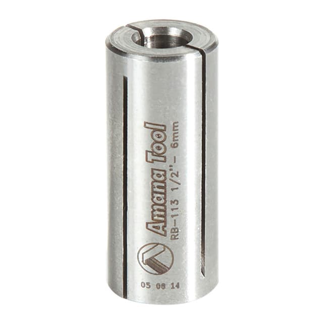 1/2" x 1-1/4" High Precision Steel Router Collet Reducer, 6mm Shank