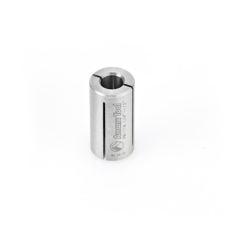 1/2" x 1" High Precision Steel Router Collet Reducer, 1/4" Shank