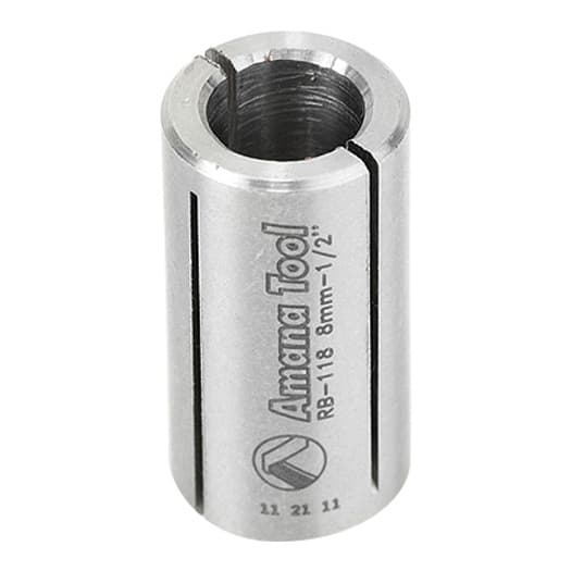 1/2" x 1" High Precision Steel Router Collet Reducer, 8mm Shank