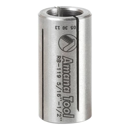 1/2" x 1" High Precision Steel Router Collet Reducer, 5/16" Shank