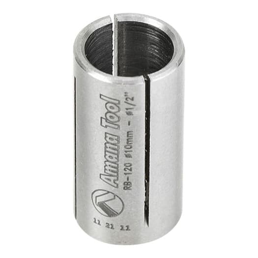 1/2" x 1" High Precision Steel Router Collet Reducer, 10mm Shank