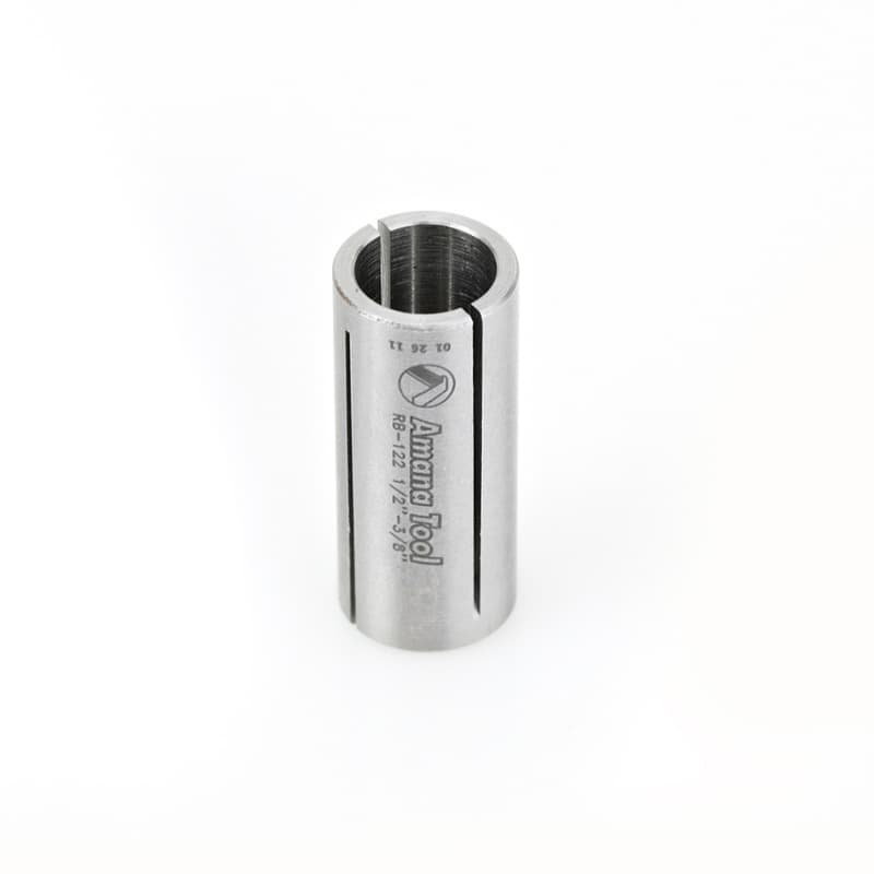 1/2" x 1-3/16" High Precision Steel Router Collet Reducer, 3/8" Shank