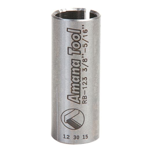 3/8" x 1" High Precision Steel Router Collet Reducer, 8mm Shank