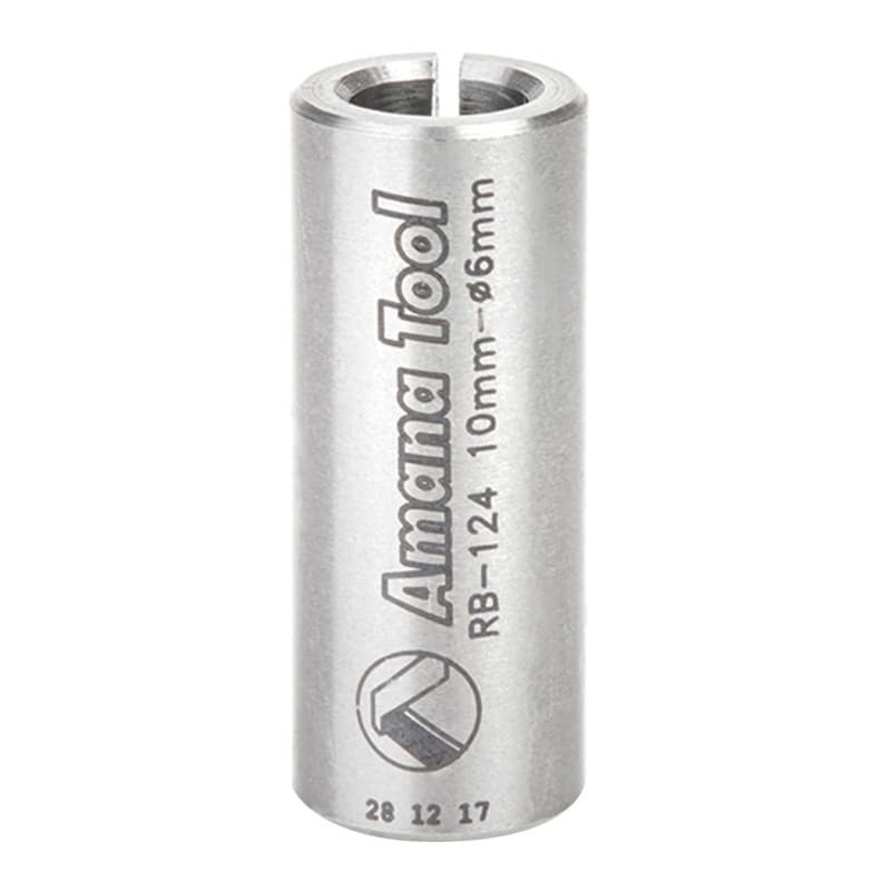 10mm x 25mm High Precision Steel Router Collet Reducer, 6mm Shank
