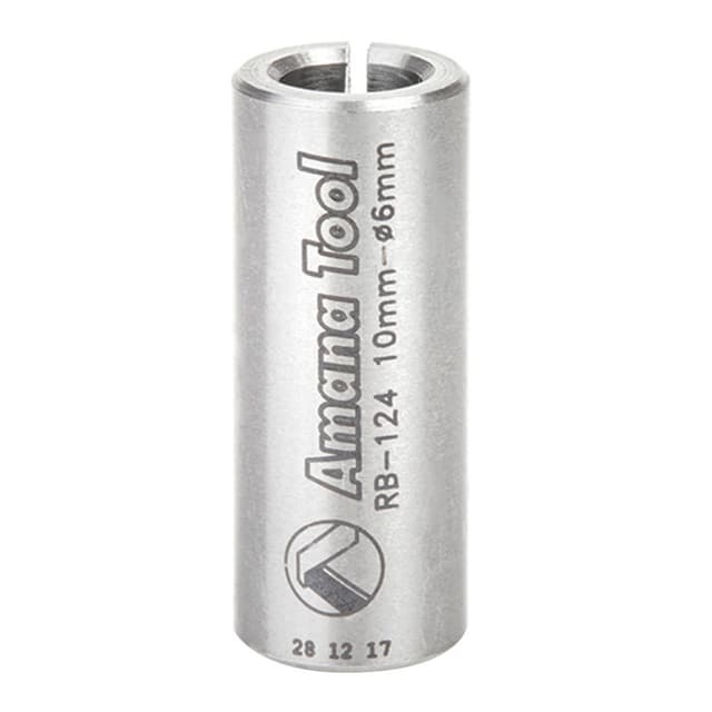 10mm x 25mm High Precision Steel Router Collet Reducer, 6mm Shank