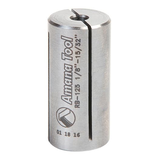 12mm x 1" High Precision Steel Router Collet Reducer, 1/8" Shank