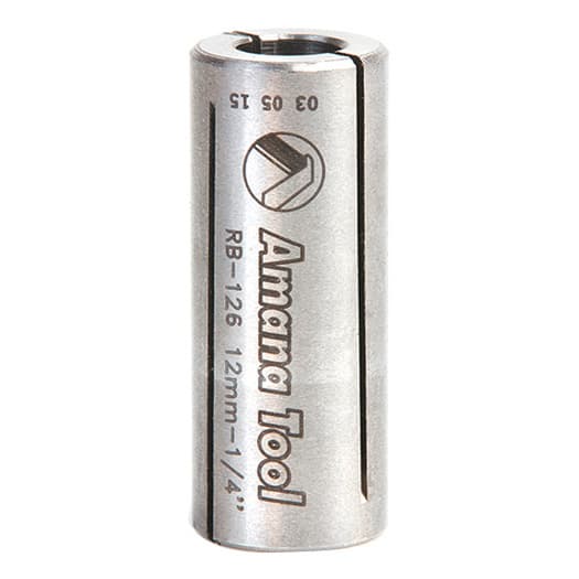 12mm x 1-3/16" High Precision Steel Router Collet Reducer, 1/4" Shank