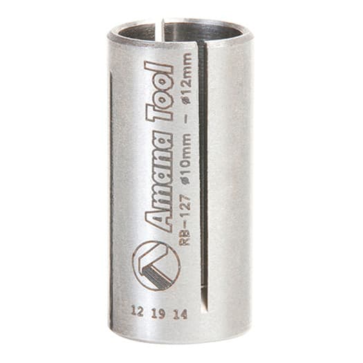 12mm x 1" High Precision Steel Router Collet Reducer, 10mm Shank