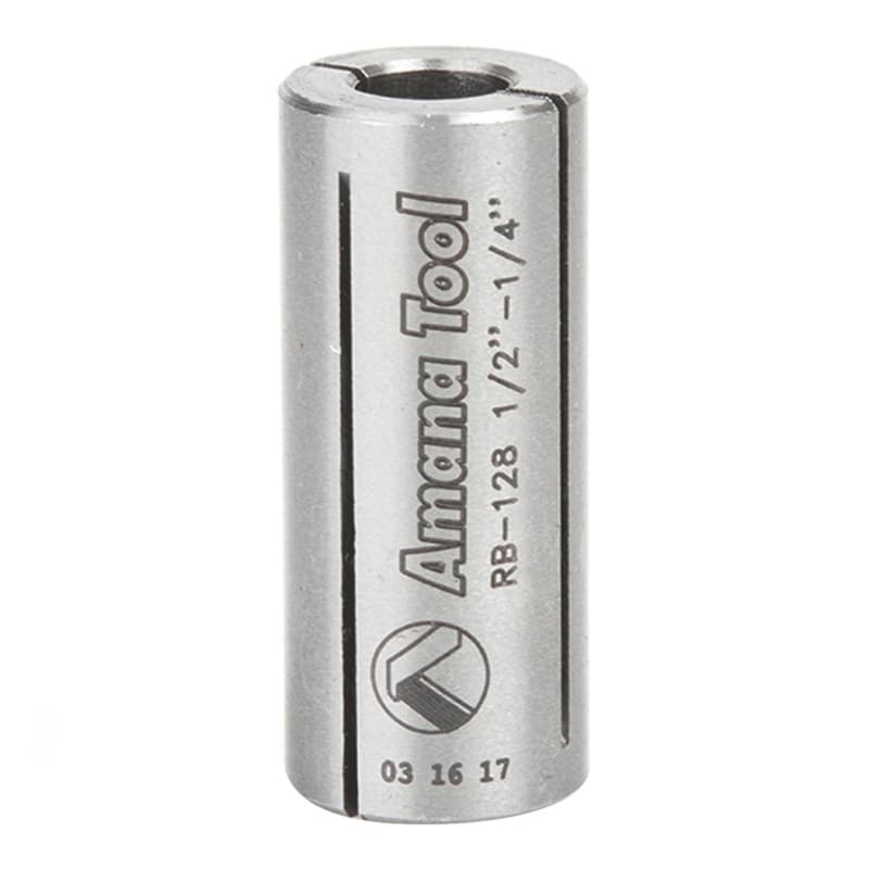 1/2" x 1-3/16" High Precision Steel Router Collet Reducer, 1/4" Shank
