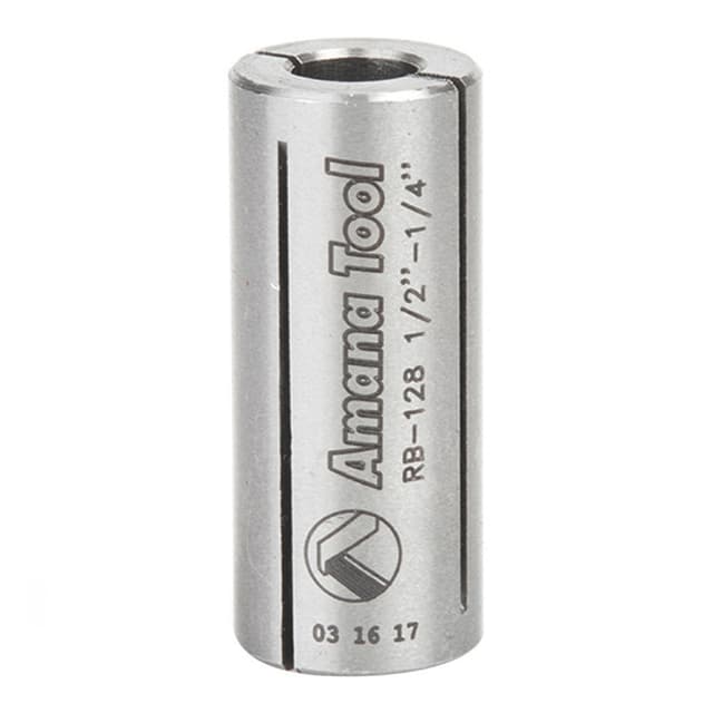 1/2" x 1-3/16" High Precision Steel Router Collet Reducer, 1/4" Shank