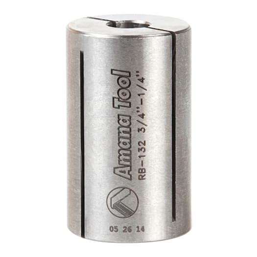 3/4" x 1-1/4" High Precision Steel Router Collet Reducer, 1/4" Shank
