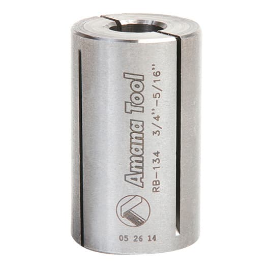 3/4" x 1-1/4" High Precision Steel Router Collet Reducer, 5/16" Shank