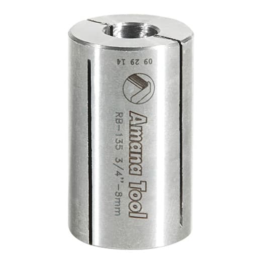 3/4" x 1-1/4" High Precision Steel Router Collet Reducer, 8mm Shank