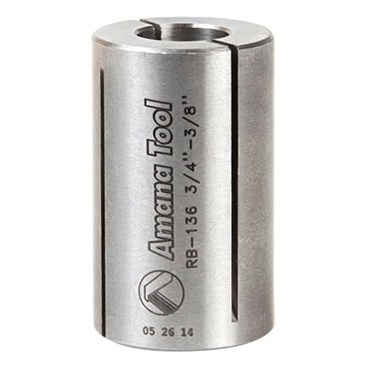 3/4" x 1-1/4" High Precision Steel Router Collet Reducer, 3/8" Shank
