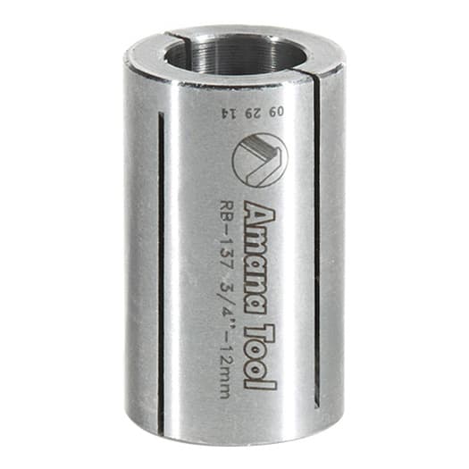3/4" x 1-1/4" High Precision Steel Router Collet Reducer, 12mm Shank