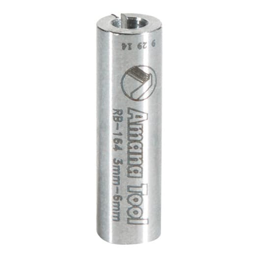 6mm x 20mm High Precision Steel Router Collet Reducer, 3mm Shank