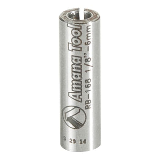 6mm x 20mm High Precision Steel Router Collet Reducer, 1/8" Shank