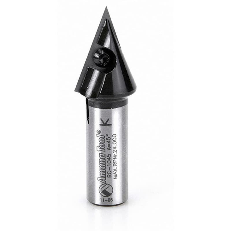 13/16" x 2-3/8" 45° CNC Insert V-Groove Router Bit, 1-Flute, 1/2" Shank