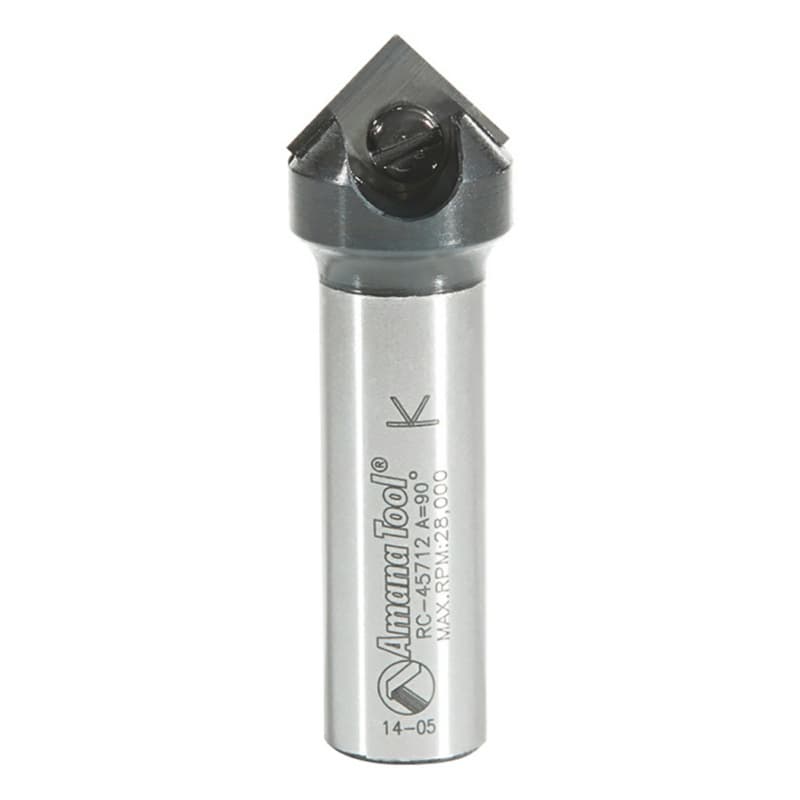 11/16" x 2-3/16" Insert Signmaking V-Groove Router Bit, 1-Flute, 1/2" Shank