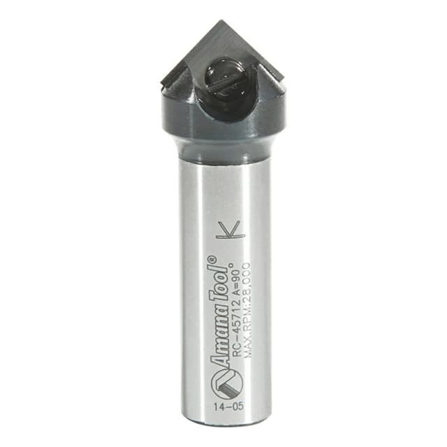 11/16" x 2-3/16" Insert Signmaking V-Groove Router Bit, 1-Flute, 1/2" Shank