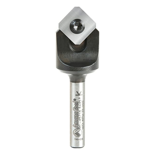 43/64" x 2-9/32" Insert Double Edge Folding V-Groove Router Bit for Shaping Composite Panel, 2-Flute, 1/4" Shank