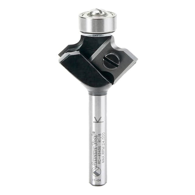 1" x 1/8" Radius In-Tech Insert Corner Round Bit, 2-Flute, 1/4" Shank