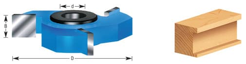 1-7/8" 3-Wing Straight Edge Cutter