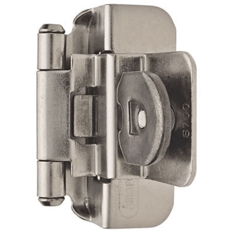 Double Demountable Hinge, Self-Closing, 3/8" Inset, Satin Nickel, Bulk