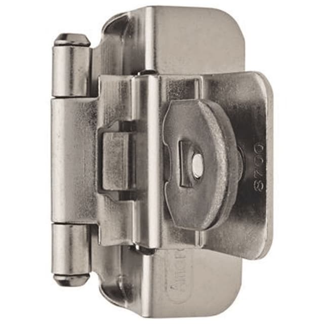 Double Demountable Hinge, Self-Closing, 3/8" Inset, Satin Nickel, Bulk