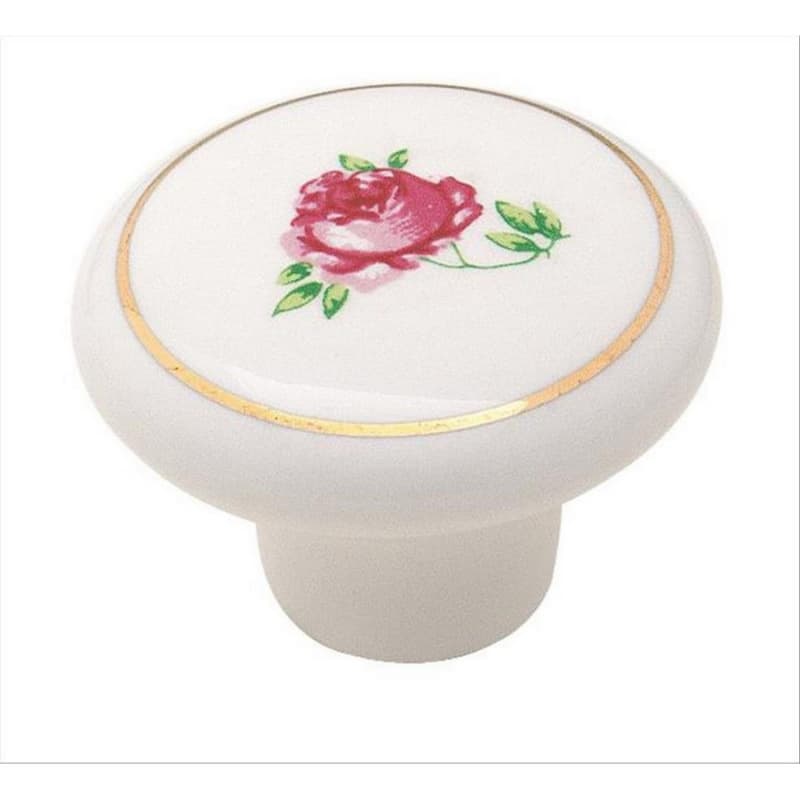 1-1/2" Ceramic Knob, White