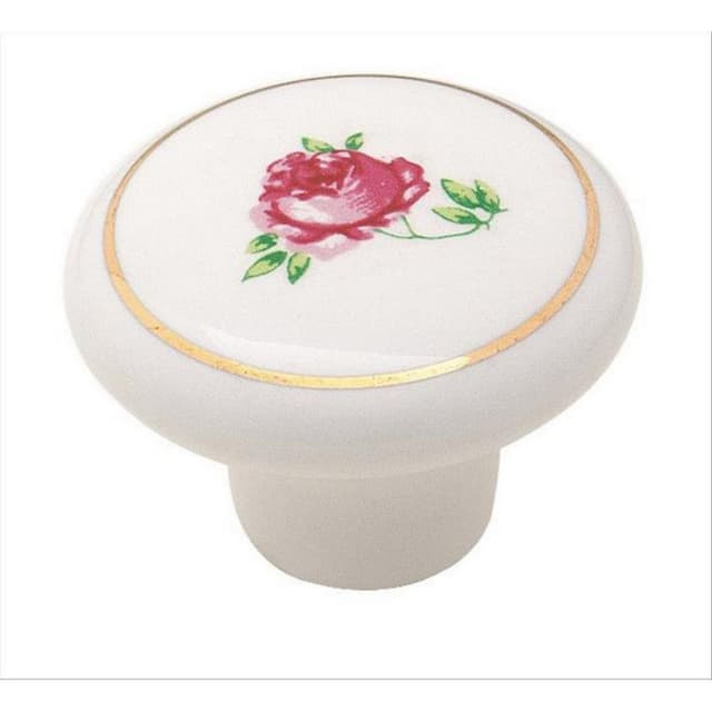 1-1/2" Ceramic Knob, White