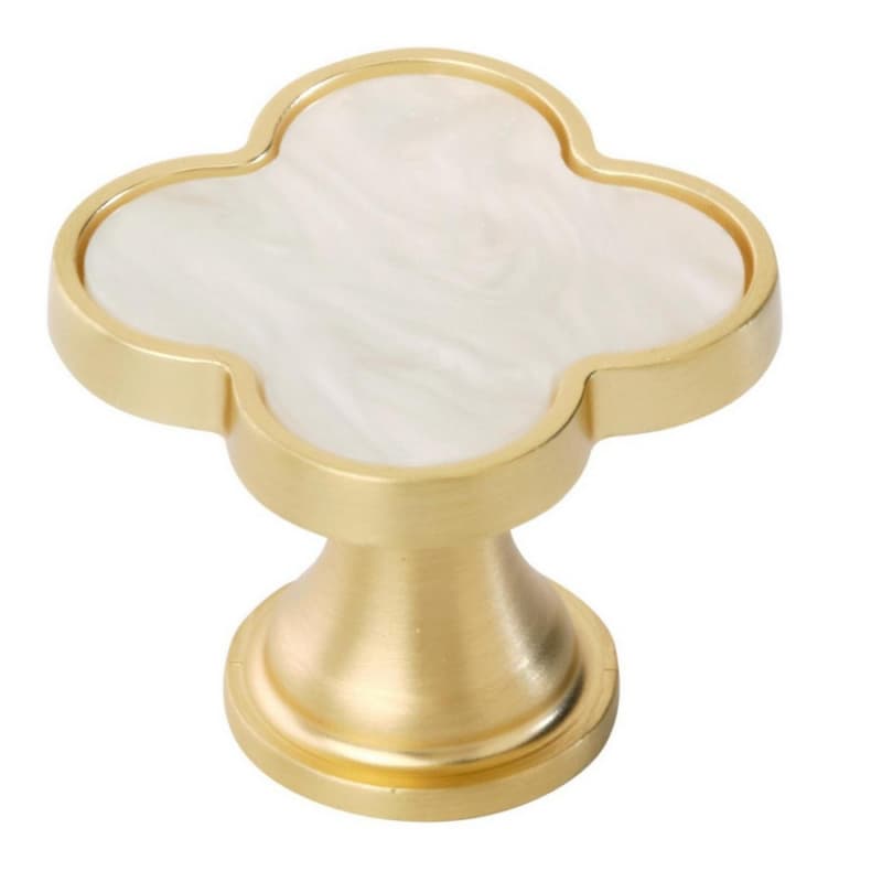 1" - 1-1/4" Accents Cabinet Knob, Gold/Mother of Pearl