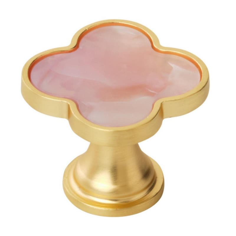 1" - 1-1/4" Accents Cabinet Knob, Gold/Pink