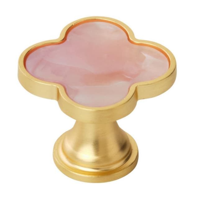 1" - 1-1/4" Accents Cabinet Knob, Gold/Pink
