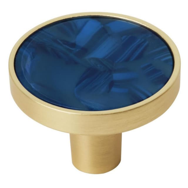 1-1/4" Accents Cabinet Knob, Gold/Navy Blue