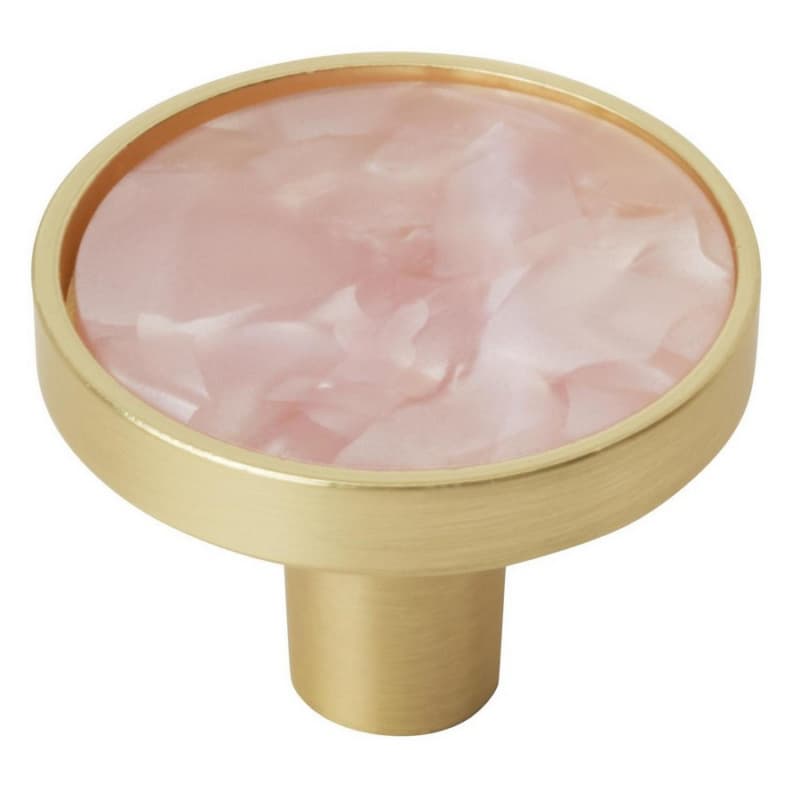 1-1/4" Accents Cabinet Knob, Gold/Pink