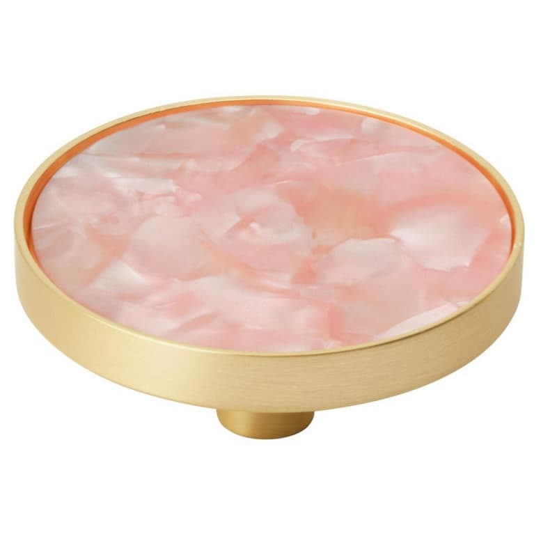 2" Accents Cabinet Knob, Gold/Pink