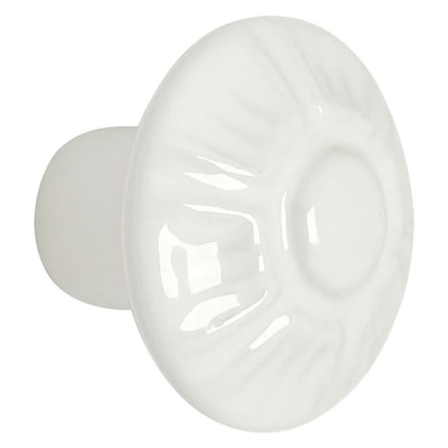 1-3/8" Ceramics Mushroom Knob, White